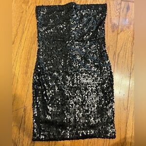 Black sequin mini dress